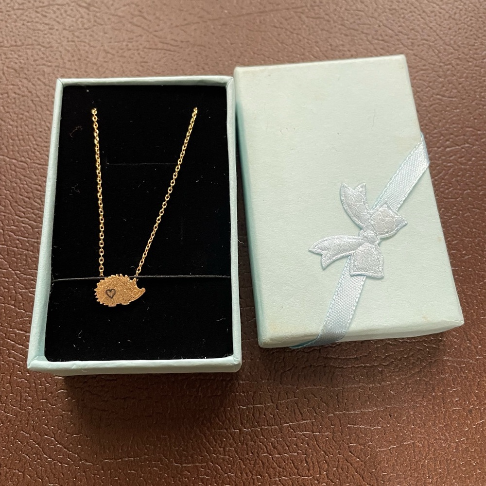 New Gold Hedgehog Pendant Necklace